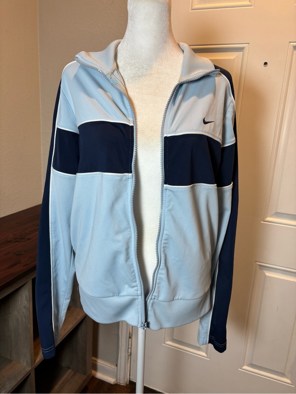 Nike Light Blue & Navy Zip-Front Track Jacket